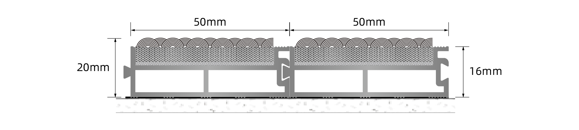 Aluminium deurmat-Andes tekening